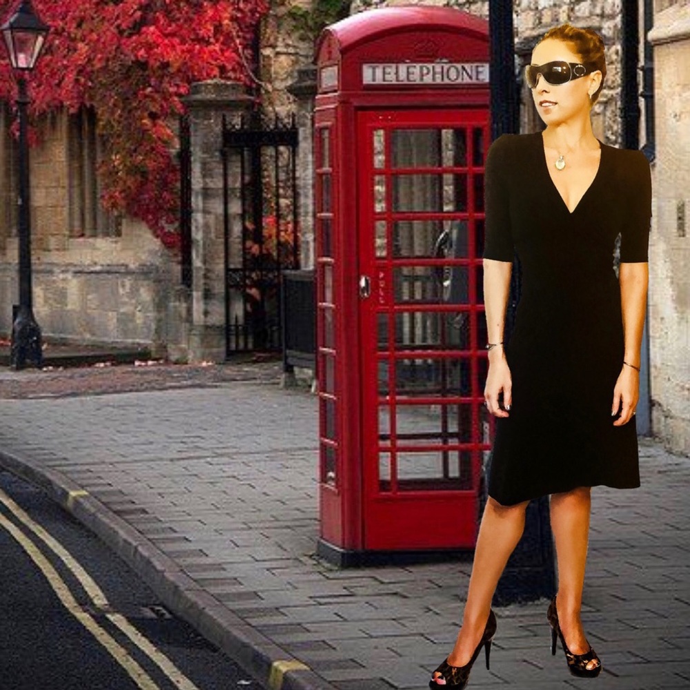 💋 3/$40 BCBG 3/4 Sleeve|Midi LBD - Picture 3 of 8
